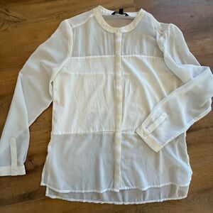 Banana Republic Sheer Panel White Blouse - Small